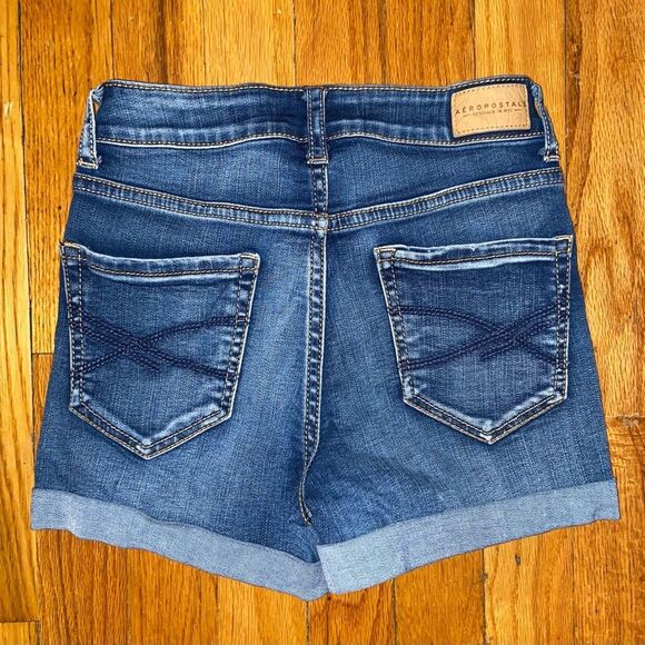 AÈROPOSTALE High Waisted Denim Midi Shorts - Picture 3 of 3